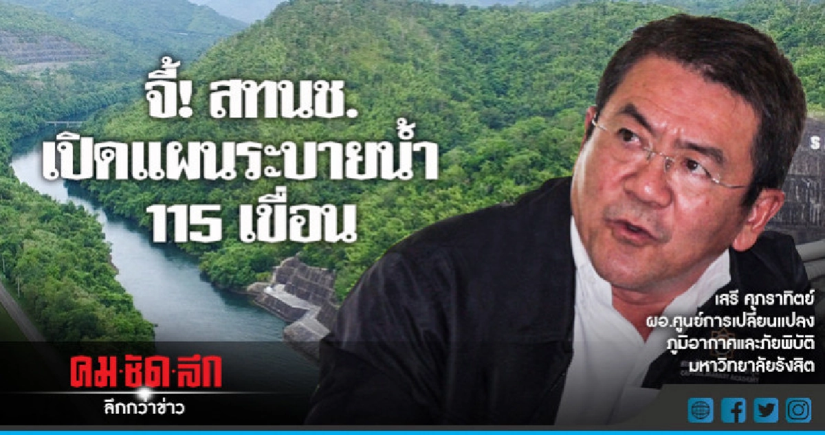 จี้ ! สทนช.เปิดแผนระบายน้ำ 115 เขื่อน จี้ ! สทนช.เปิดแผนระบายน้ำ 115 เขื่อน