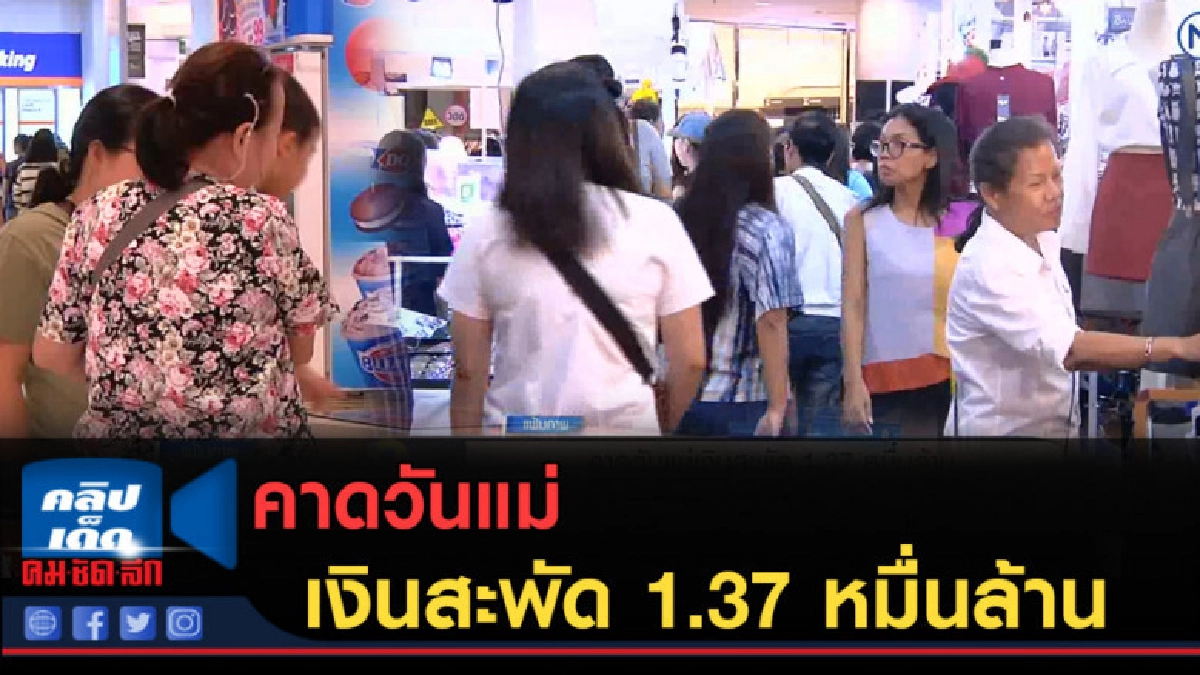 (คลิปข่าว) คาดวันแม่เงินสะพัด 1.37 หมื่นล้าน (คลิปข่าว) คาดวันแม่เงินสะพัด 1.37 หมื่นล้าน