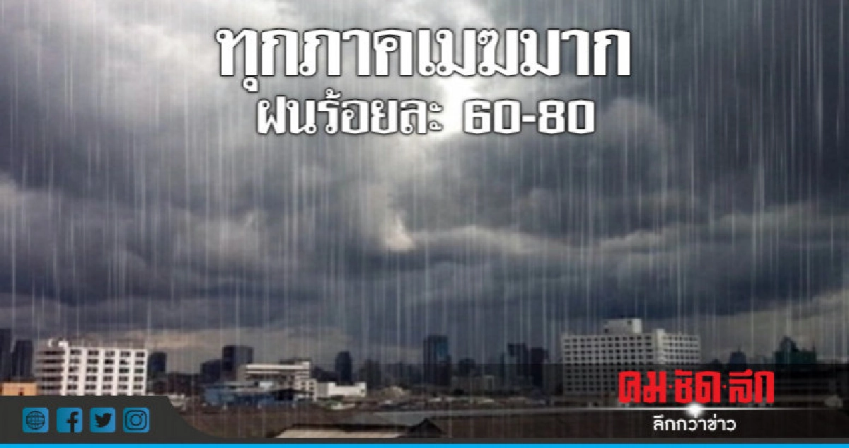 ทุกภาคมีเมฆมาก ฝนตกหนักหลายพื้นที่ ทุกภาคมีเมฆมาก ฝนตกหนักหลายพื้นที่