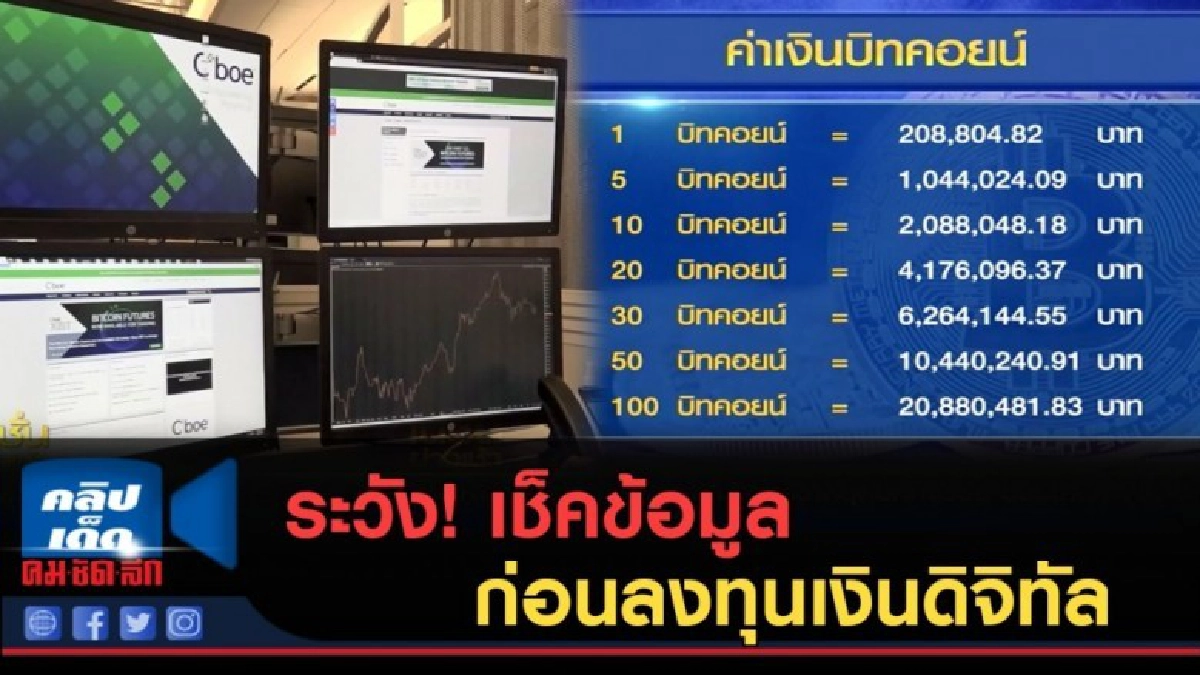 (คลิปข่าว) แนะเช็คข้อมูลก่อนลงทุนเงินดิจิทัล (คลิปข่าว) แนะเช็คข้อมูลก่อนลงทุนเงินดิจิทัล