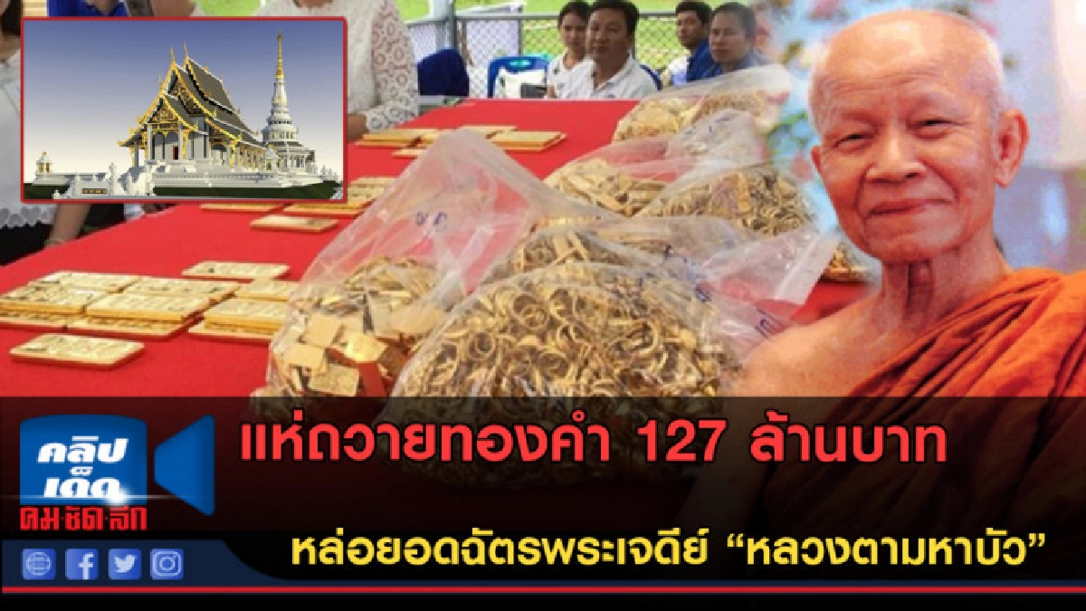 (คลิปข่าว) ชาวเน็ตแห่สาธุ! ถวายทองคำสร้างยอดฉัตรหลวงตามหาบัว (คลิปข่าว) ชาวเน็ตแห่สาธุ! ถวายทองคำสร้างยอดฉัตรหลวงตามหาบัว