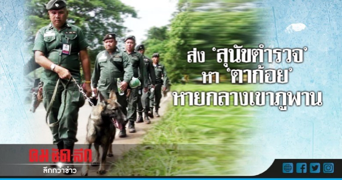 ส่ง"ดีมูดี" สุนัขตำรวจ" หา "ตาก้อย" หายกลางเขาภูพาน ส่ง"ดีมูดี" สุนัขตำรวจ" หา "ตาก้อย" หายกลางเขาภูพาน