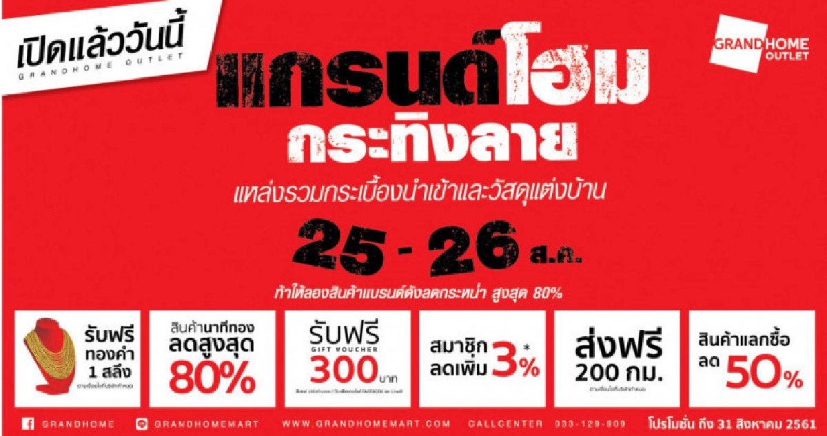 ฉลองเปิดสาขาใหม่ แกรนด์โฮม เอาท์เล็ท สาขากระทิงลาย ฉลองเปิดสาขาใหม่ แกรนด์โฮม เอาท์เล็ท สาขากระทิงลาย