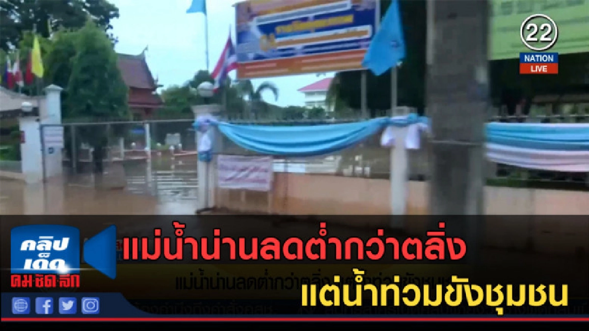 (คลิปข่าว) แม่น้ำน่านลดต่ำกว่าตลิ่ง แต่น้ำท่วมขังชุมชน (คลิปข่าว) แม่น้ำน่านลดต่ำกว่าตลิ่ง แต่น้ำท่วมขังชุมชน