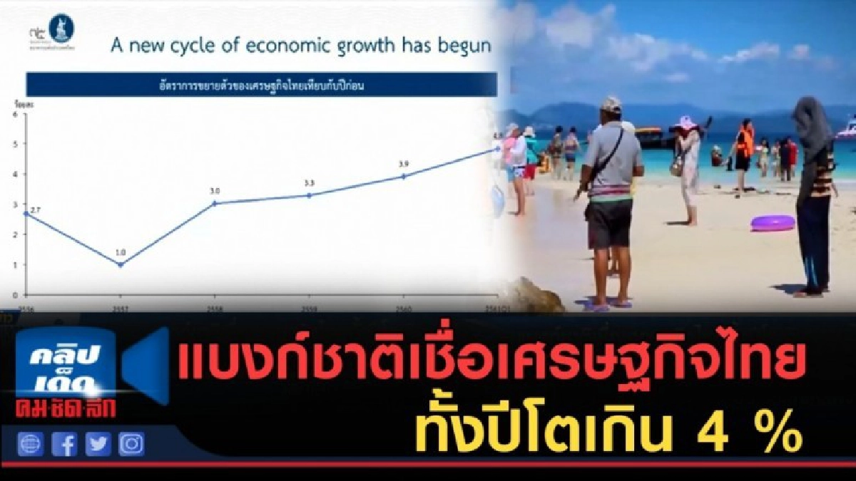 (คลิปข่าว) แบงก์ชาติเชื่อเศรษฐกิจไทยทั้งปีโตเกิน 4 % (คลิปข่าว) แบงก์ชาติเชื่อเศรษฐกิจไทยทั้งปีโตเกิน 4 %