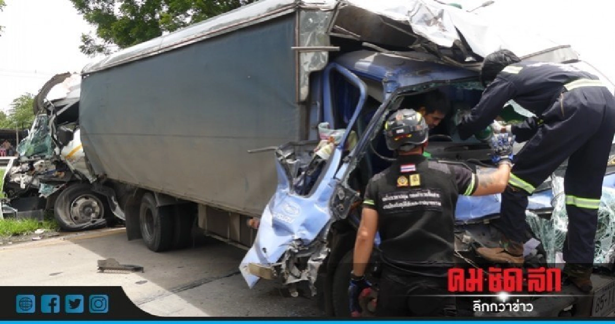 บรรทุกเบรกชนกัน 4 คันรวดเจ็บ 1