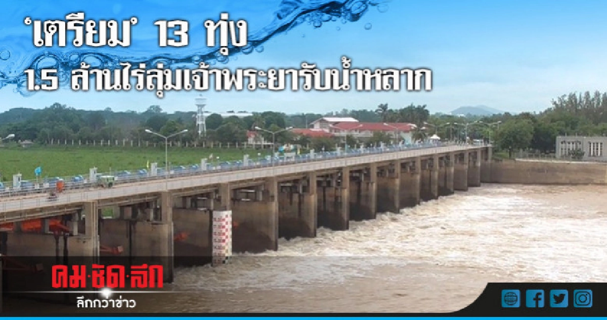 "เล็ง"13 ทุ่งลุ่มเจ้าพระยารับน้ำหลาก
