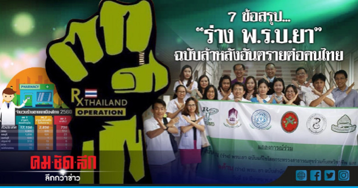 7 ข้อสรุป... "ร่าง พ.ร.บ.ยา" ฉบับล้าหลัง อันตรายต่อคนไทย 7 ข้อสรุป... "ร่าง พ.ร.บ.ยา" ฉบับล้าหลัง อันตรายต่อคนไทย