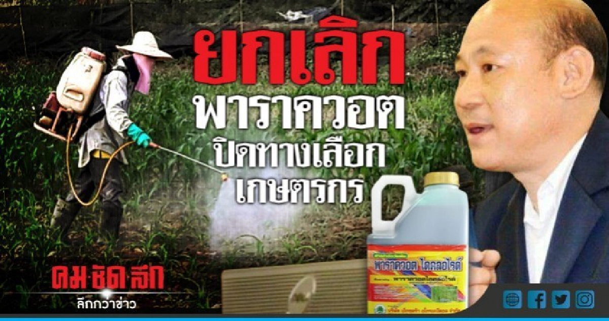 เลิกพาราควอตทันที ก่อมลพิษสิ่งแวดล้อม เลิกพาราควอตทันที ก่อมลพิษสิ่งแวดล้อม