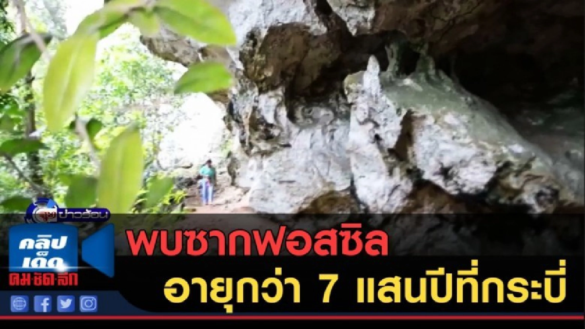 (คลิปข่าว) พบซากฟอสซิลสัตว์โบราณอายุกว่า 7 แสนปีที่กระบี่ (คลิปข่าว) พบซากฟอสซิลสัตว์โบราณอายุกว่า 7 แสนปีที่กระบี่