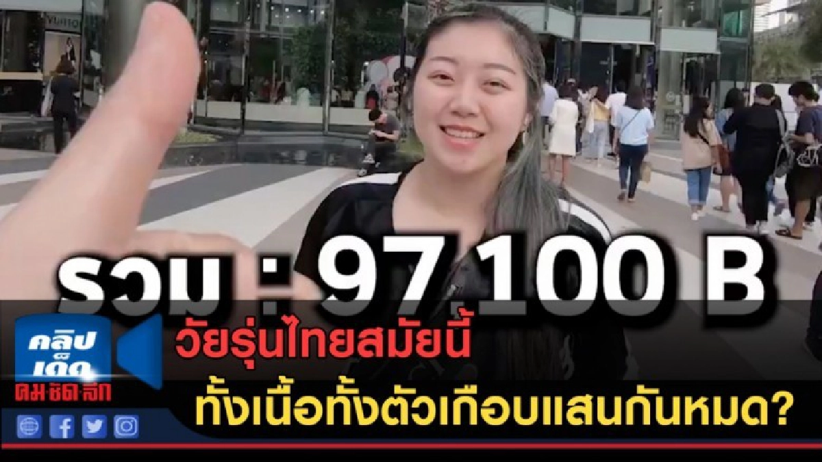 (คลิปข่าว) วัยรุ่นไทยสมัยนี้ ทั้งเนื้อทั้งตัวเกือบแสนกันหมด? (คลิปข่าว) วัยรุ่นไทยสมัยนี้ ทั้งเนื้อทั้งตัวเกือบแสนกันหมด?