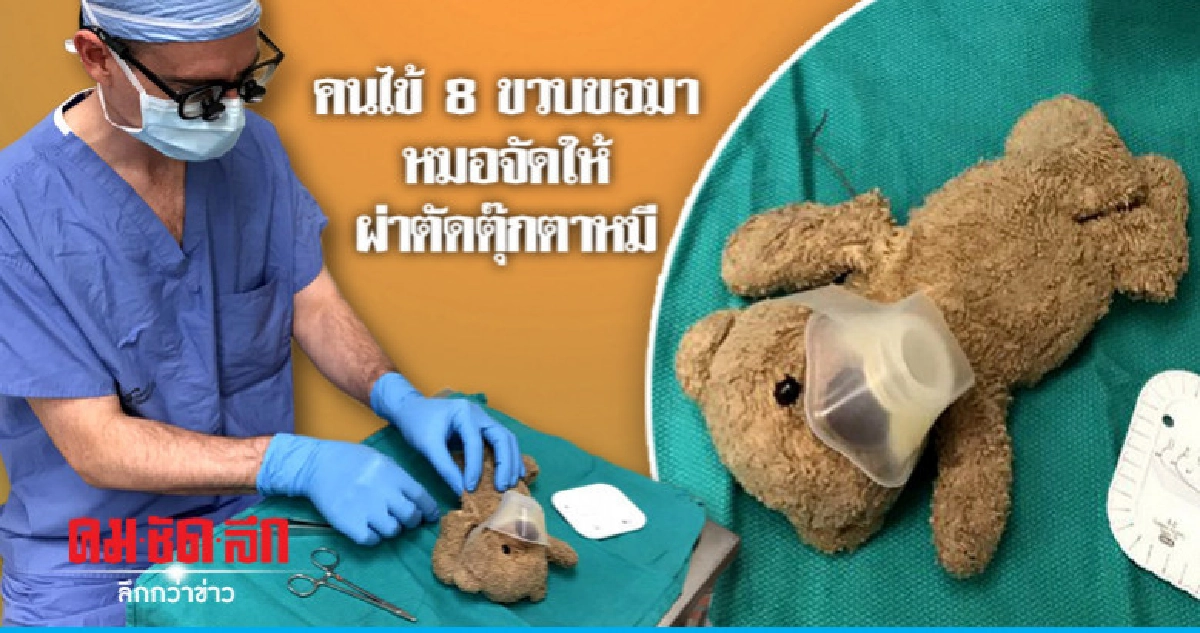 ชาวเน็ตปลื้มยอดคุณหมอผ่าตัดตุ๊กตาหมีตามคำขอผู้ป่วยเด็ก 