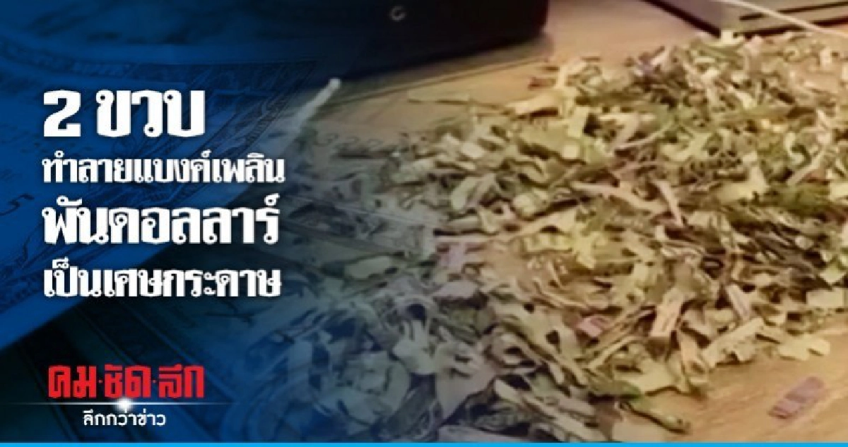 ธนบัตร1,000 ดอลลาร์เป็นเศษกระดาษผลงานลูกชาย 2 ขวบ