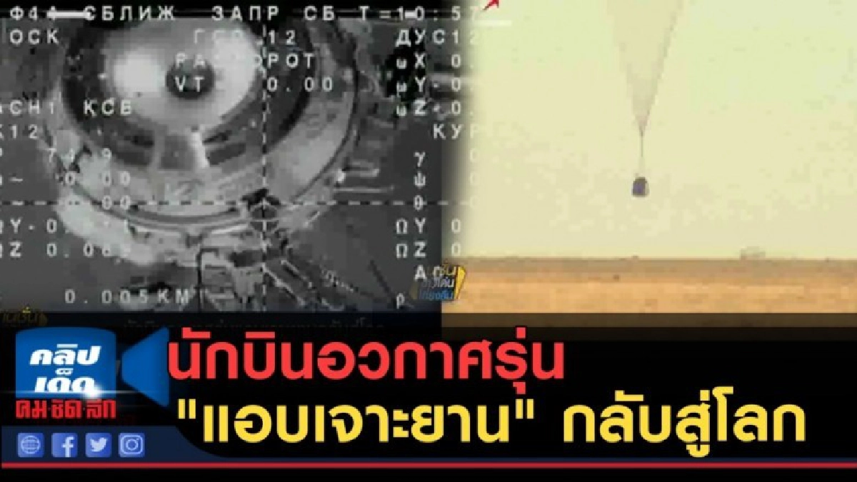 (คลิปข่าว) นักบินอวกาศรุ่น "แอบเจาะยาน" กลับสู่โลกแล้ว (คลิปข่าว) นักบินอวกาศรุ่น "แอบเจาะยาน" กลับสู่โลกแล้ว