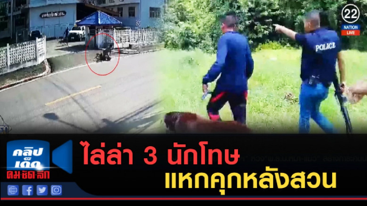 (คลิปข่าว) ไล่ล่า 3 นักโทษแหกคุกหลังสวน ชี้ จนท.ประมาท (คลิปข่าว) ไล่ล่า 3 นักโทษแหกคุกหลังสวน ชี้ จนท.ประมาท