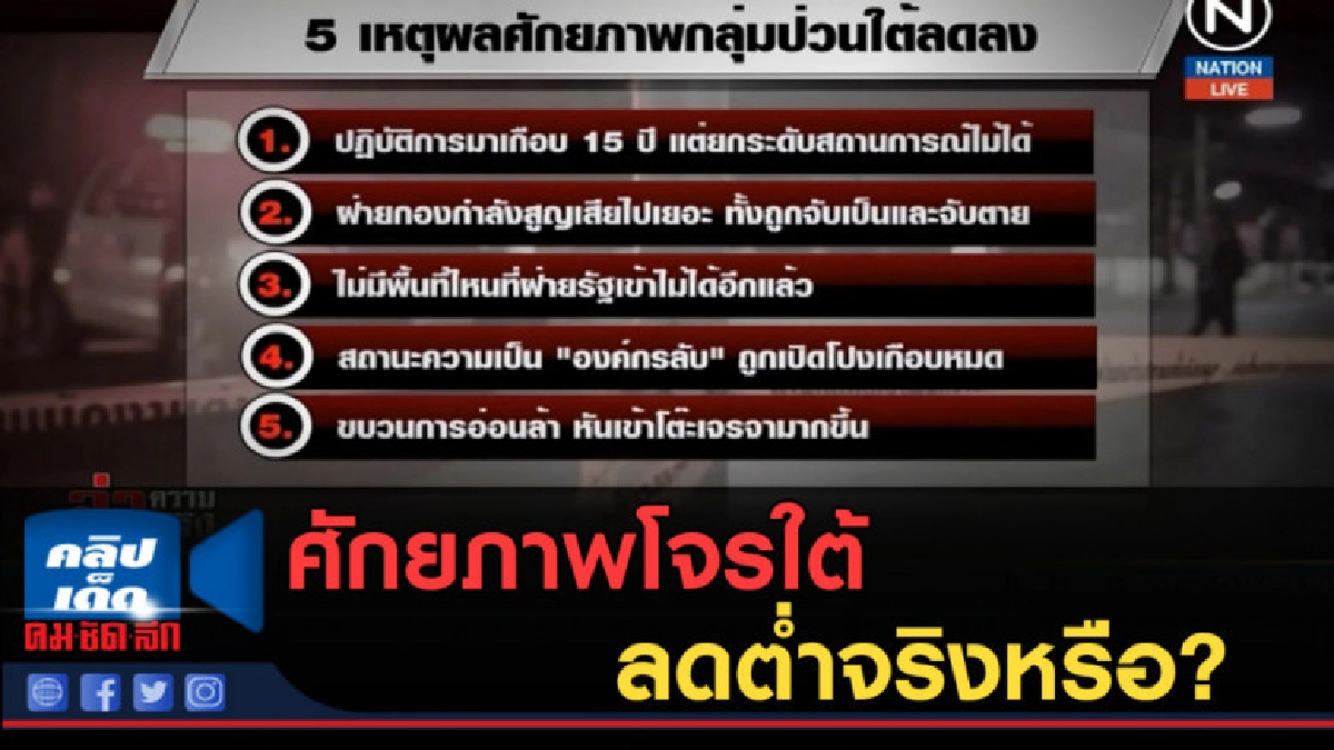 (คลิปข่าว) ควันลงมาเลย์เยือนไทย ศักยภาพโจรใต้ลดต่ำจริงหรือ? (คลิปข่าว) ควันลงมาเลย์เยือนไทย ศักยภาพโจรใต้ลดต่ำจริงหรือ?
