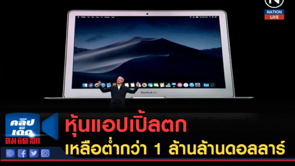 (คลิปข่าว)หุ้นแอปเปิ้ลตกมูลค่าเหลือต่ำกว่า 1 ล้านล้านดอลลาร์