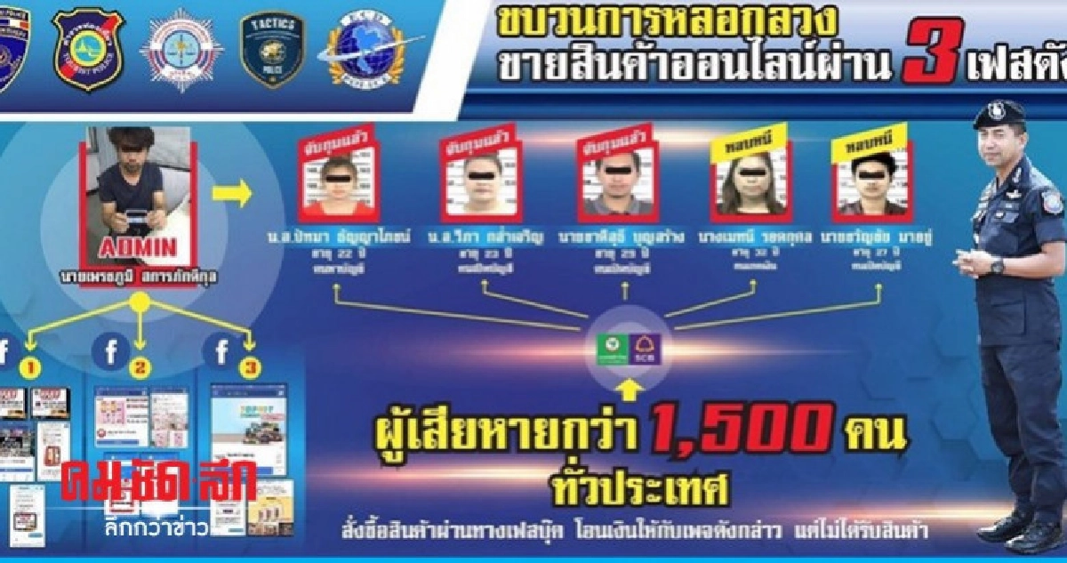 จับขบวนการหลอกขายของออนไลน์ผ่านเฟซบุ๊ก 