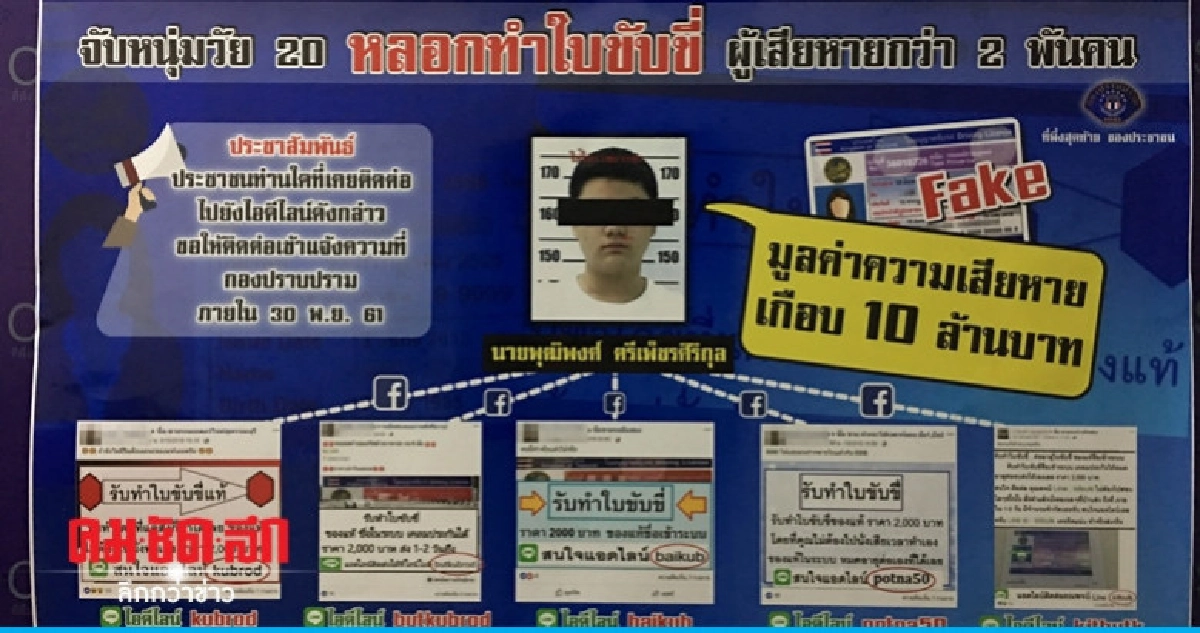 ป. รวบหนุ่มแสบหลอกทำใบขับขี่ ป. รวบหนุ่มแสบหลอกทำใบขับขี่