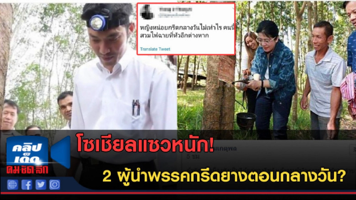 (คลิปข่าว)โซเชียลแซว! 2 ผู้นำพรรคการเมือง กรีดยางตอนกลางวัน? (คลิปข่าว)โซเชียลแซว! 2 ผู้นำพรรคการเมือง กรีดยางตอนกลางวัน?