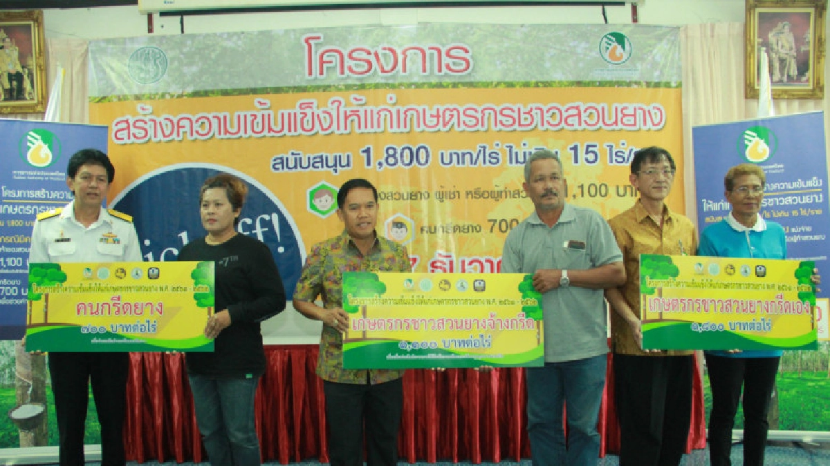 กยท.นำร่องมอบเงินเกษตรกรงวดแรก1.9 หมื่นราย วงเงิน161 ล้านบาท