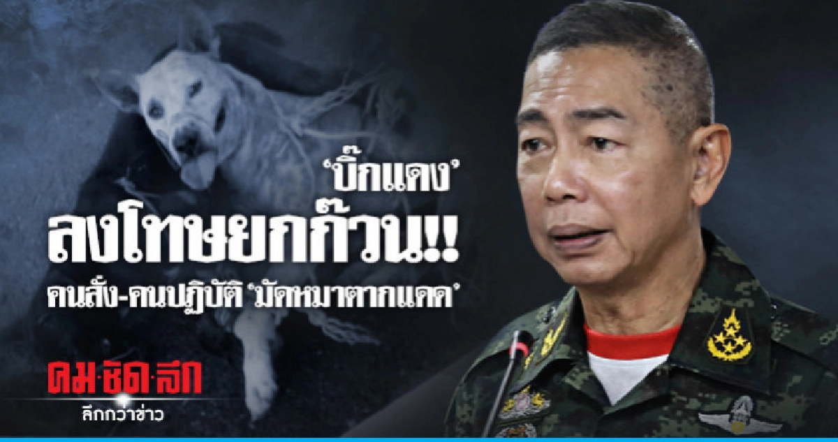 "ผบ.ทบ."ลงโทษยกก๊วน คนสั่ง-คนปฏิบัติ มัดหมาตากแดด "ผบ.ทบ."ลงโทษยกก๊วน คนสั่ง-คนปฏิบัติ มัดหมาตากแดด