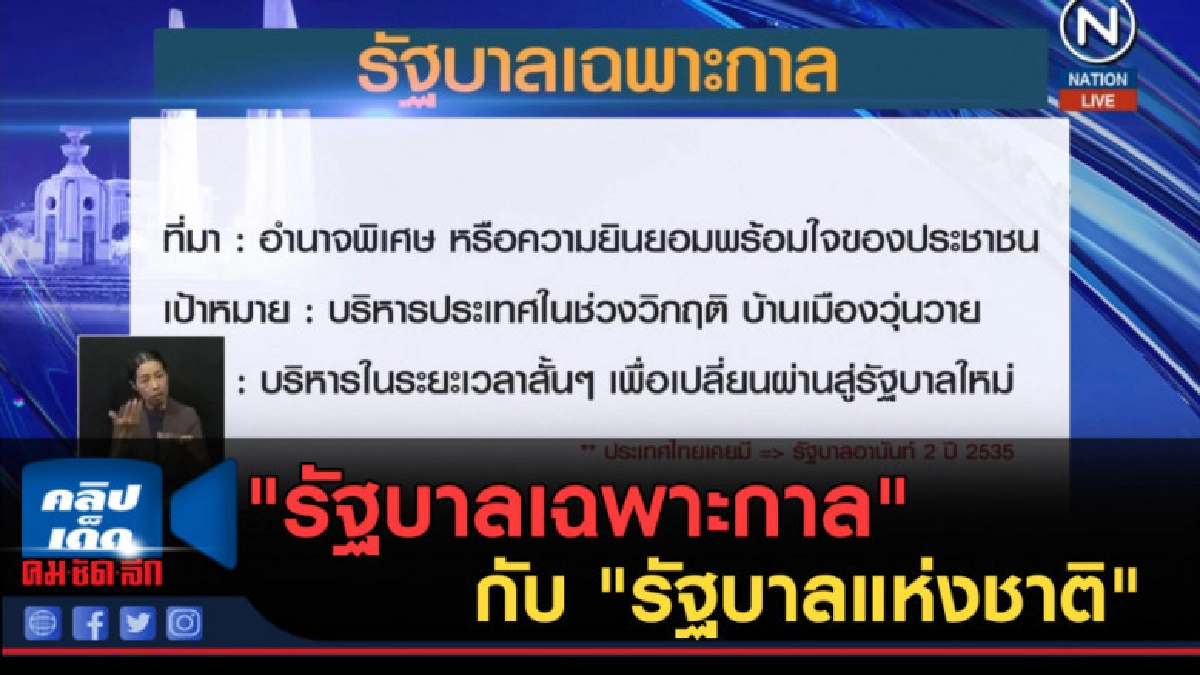 (คลิปข่าว) "รัฐบาลเฉพาะกาล" กับ "รัฐบาลแห่งชาติ"