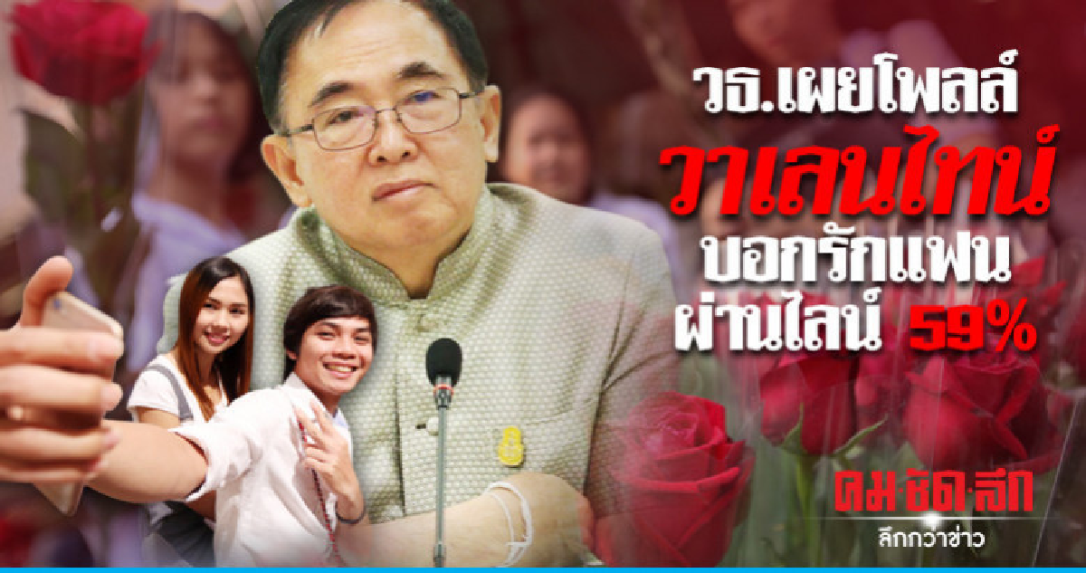 วธ.เผยโพลล์วาเลนไทน์บอกรักแฟนผ่านไลน์59%