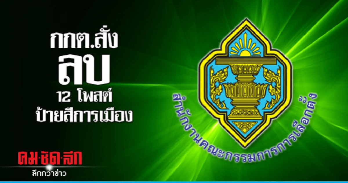 กกต.สั่งลบ 12 โพสต์ป้ายสีการเมือง กกต.สั่งลบ 12 โพสต์ป้ายสีการเมือง