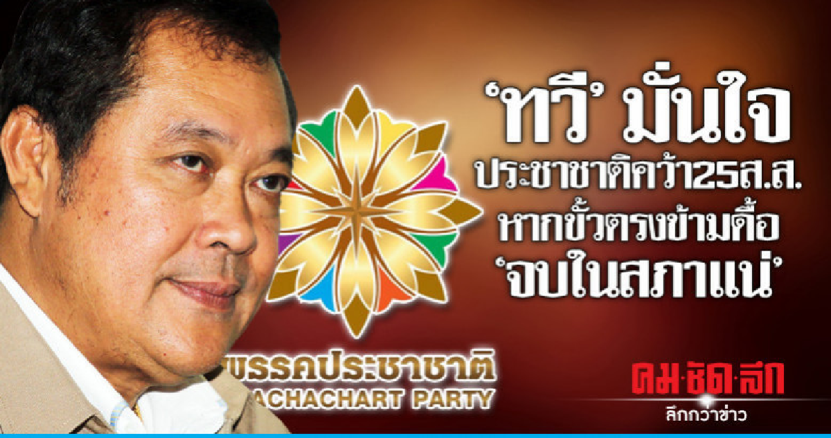 "ทวี"มั่นใจประชาชาติคว้า25ส.ส.หากขั้วตรงข้ามดื้อ "จบในสภาแน่