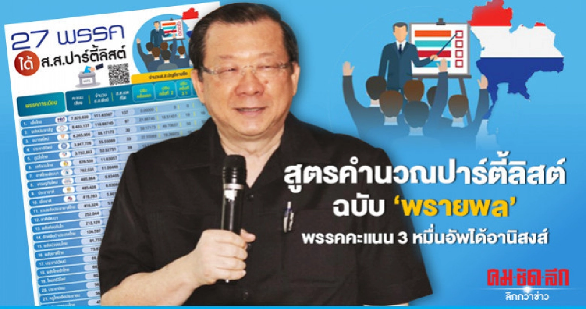 สูตรคำนวณปาร์ตี้ลิสต์ ฉบับ'พรายพล' 