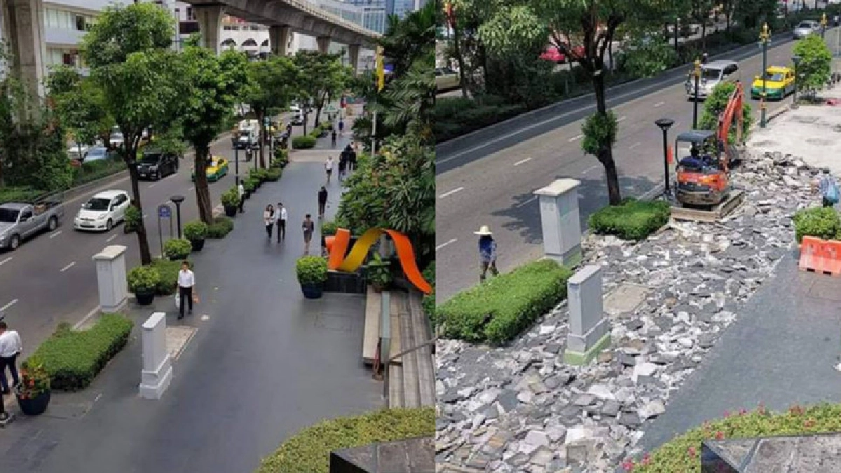 โยธา ชี้แจงหลังชาวเน็ตวิจารณ์รื้อทางเท้าที่เอกชนทำย่านนานา