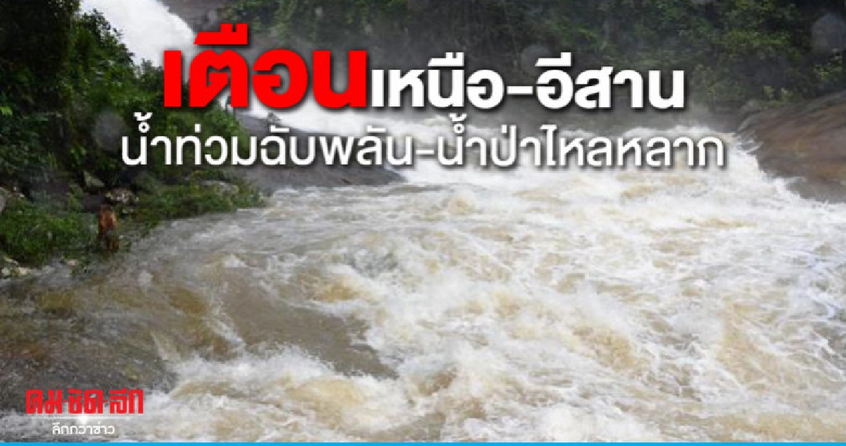 ฝนตกสะสมเตือน"เหนือ-อีสาน"น้ำท่วมฉับพลัน-น้ำป่าไหลหลาก ฝนตกสะสมเตือน"เหนือ-อีสาน"น้ำท่วมฉับพลัน-น้ำป่าไหลหลาก