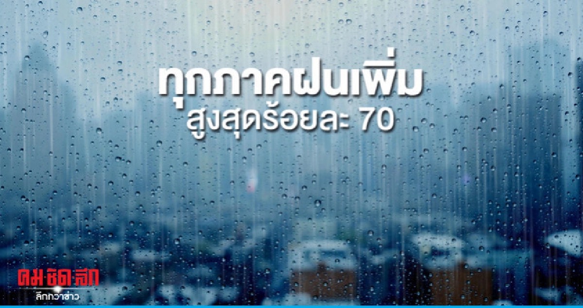 ทุกภาคฝนเพิ่มสูงสุดร้อยละ 70 ทุกภาคฝนเพิ่มสูงสุดร้อยละ 70