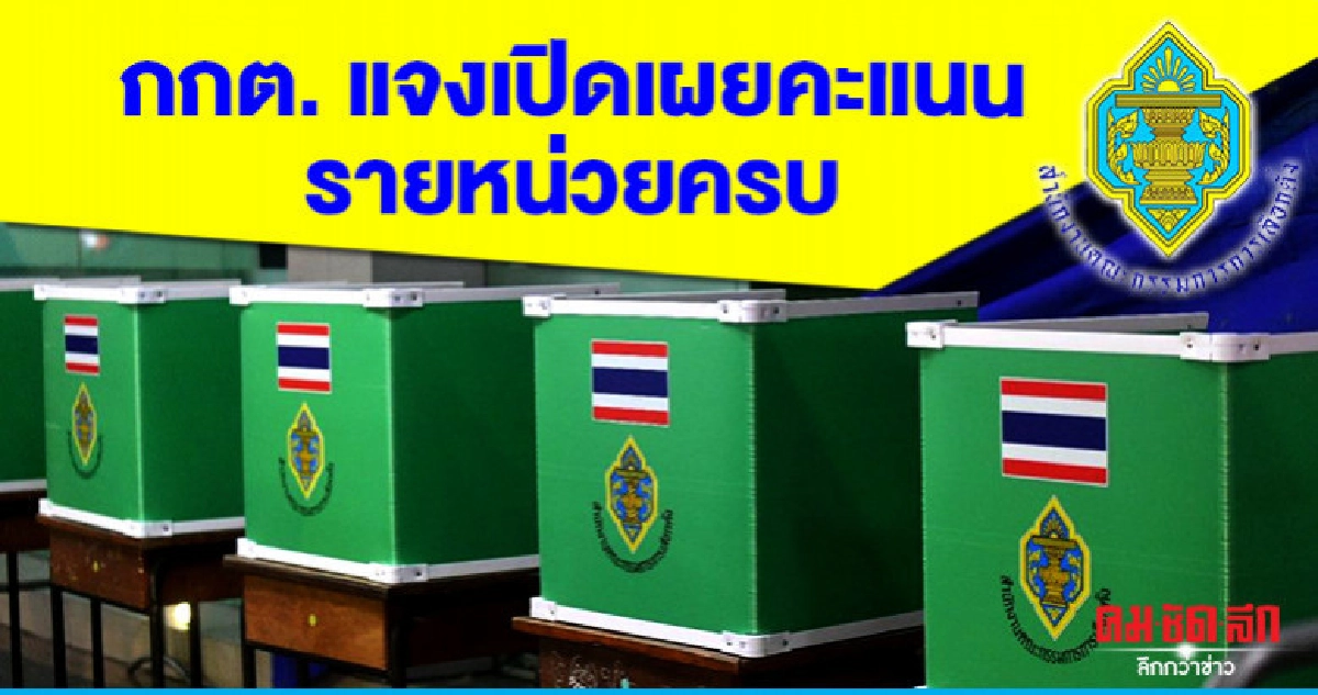 กกต.แจงเปิดเผยคะแนนรายหน่วยครบ กกต.แจงเปิดเผยคะแนนรายหน่วยครบ
