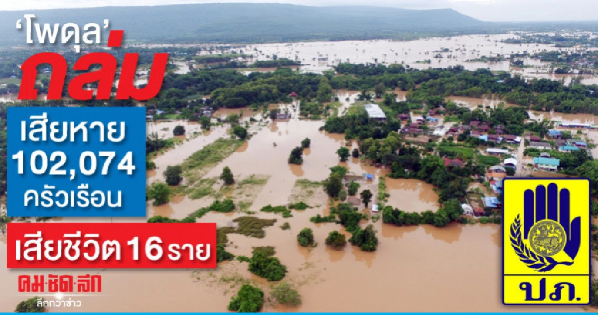 ปภ.รายงานโพดุลถล่มเสียหาย 102,074 ครัวเรือน ปภ.รายงานโพดุลถล่มเสียหาย 102,074 ครัวเรือน