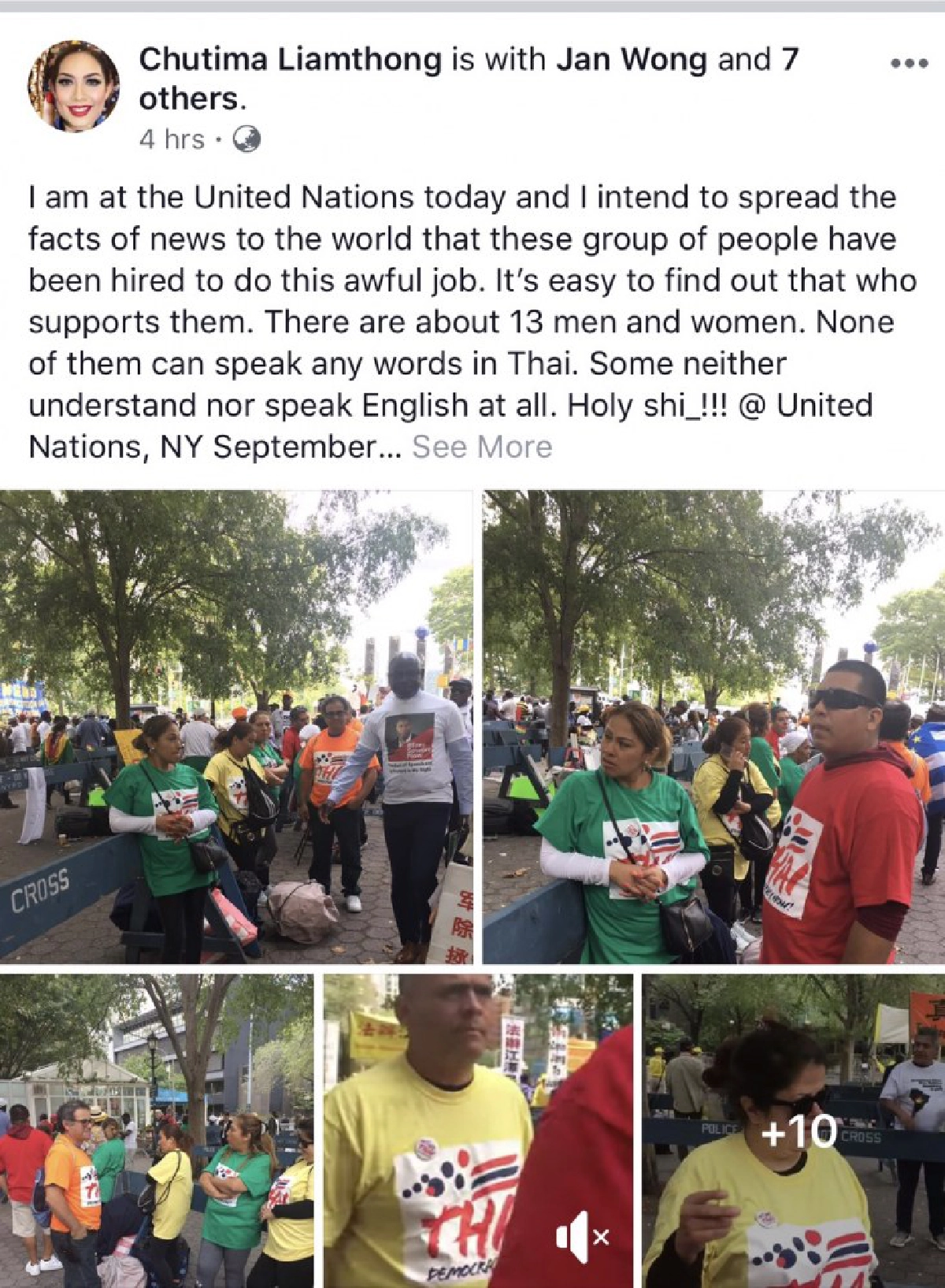 เสื้อแดง ใช้คนเม็กซิกัน-เปรู ชุมนุมต้าน บิ๊กตู่ ที่นิวยอร์ก