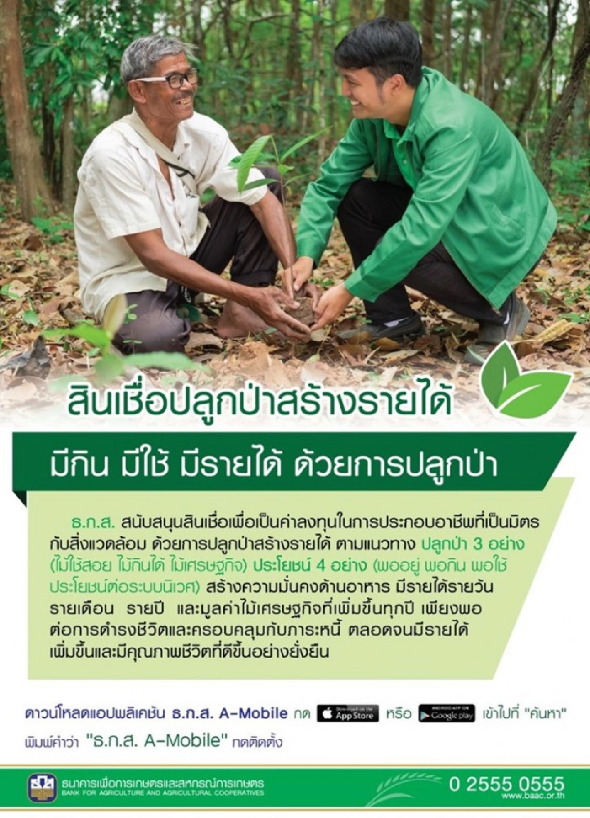 ธ.ก.ส.ทุ่ม 5 พันล. เปิดตัวสินเชื่อปลูกป่าสร้างรายได้  