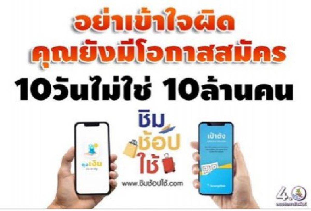 ชิมช้อปใช้ ยังไม่เต็ม ลงทะเบียนได้อีก