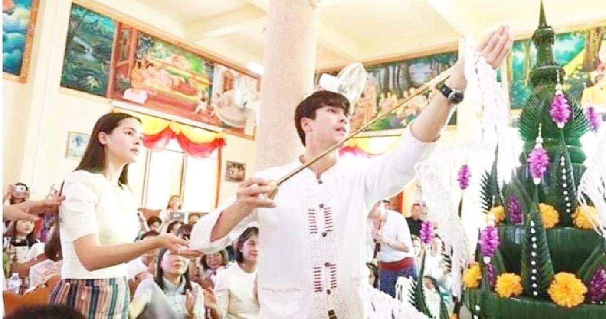 คู่รักสายบุญ ณเดชน์-ญาญ่า เกี่ยวก้อยจัดงานทอดกฐิน