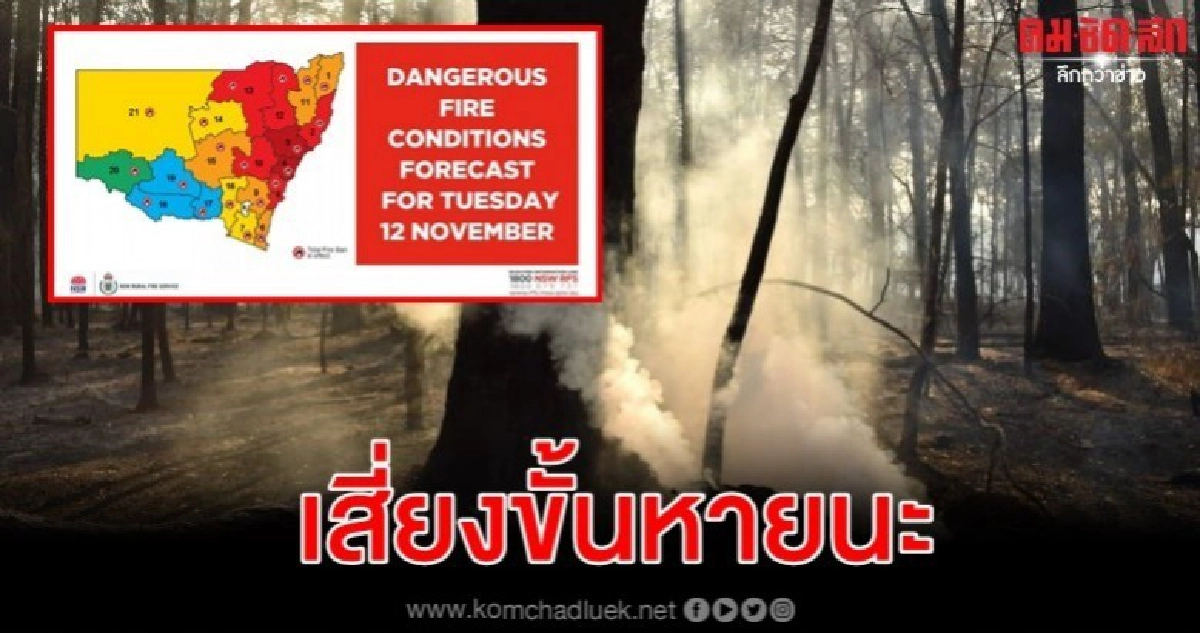 ซิดนีย์ระทึก ทางการเตือนเฝ้าระวังไฟป่าระดับหายนะ 