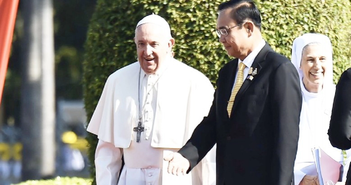 โป๊ป เสด็จทำเนียบฯประทานสุนทรพจน์