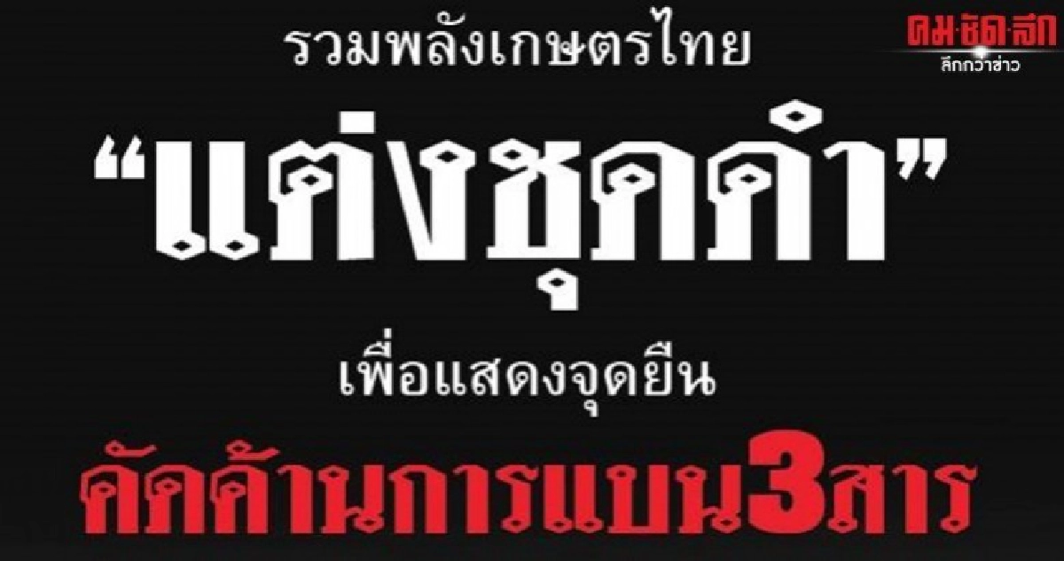 แต่งชุดดำร้องนายกฯต้านแบน 3 สารเคมี