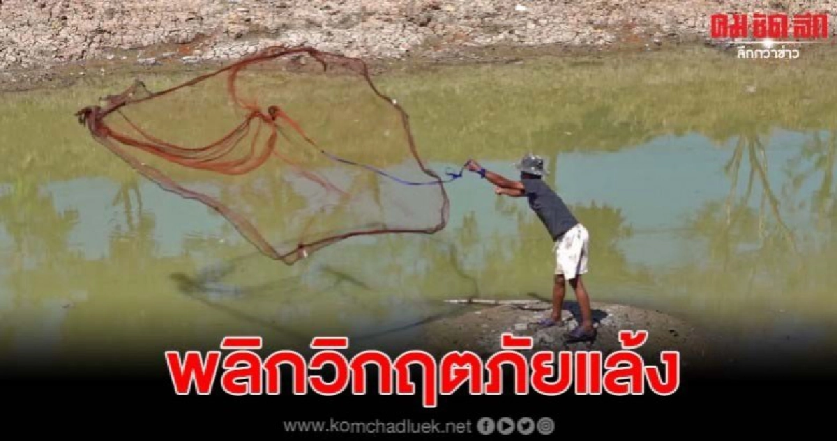 พลิกวิกฤตภัยแล้ง ชาวบ้านแห่จับปลาหลังระดับน้ำในคลองแห้ง