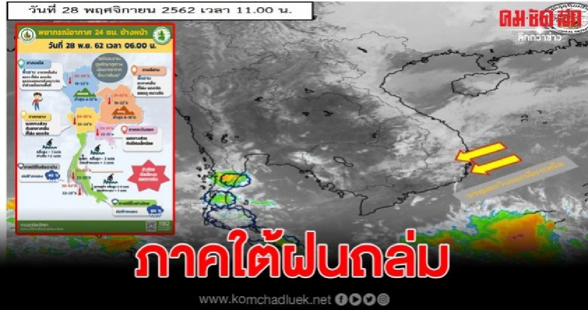 อุตุฯ เตือนภาคใต้ ฝนถล่ม เรือเล็กควรงดออกจากฝั่ง อุตุฯ เตือนภาคใต้ ฝนถล่ม เรือเล็กควรงดออกจากฝั่ง
