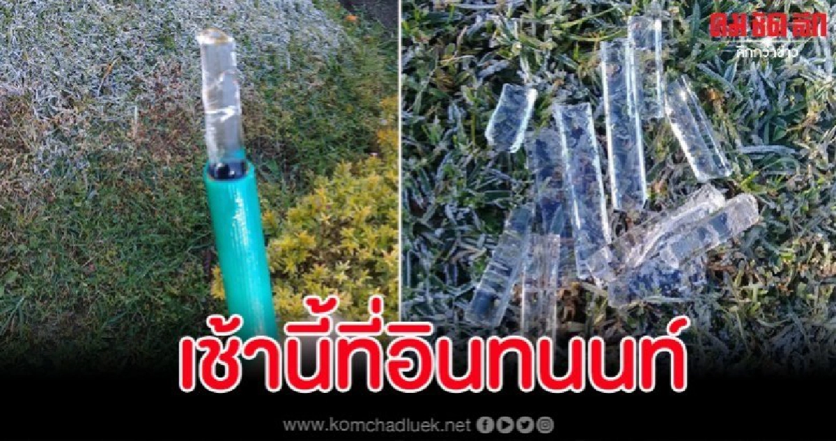 ฮือฮา ภาพน้ำจากสายยางบนดอยอินทนนท์แปรสภาพเป็นน้ำแข็ง ฮือฮา ภาพน้ำจากสายยางบนดอยอินทนนท์แปรสภาพเป็นน้ำแข็ง