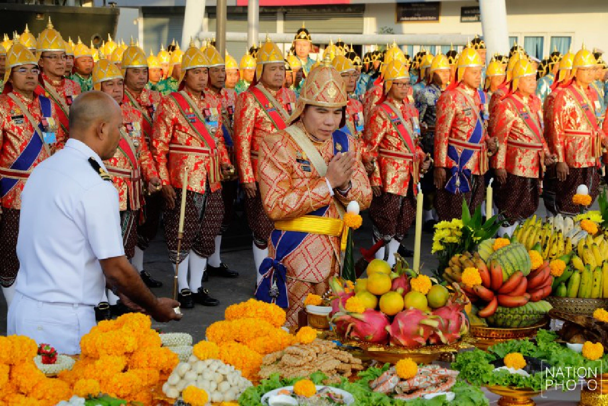 กองทัพเรือ จัดพิธีบวงสรวงแม่ย่านางเรือพระราชพิธี (ภาพชุด)  