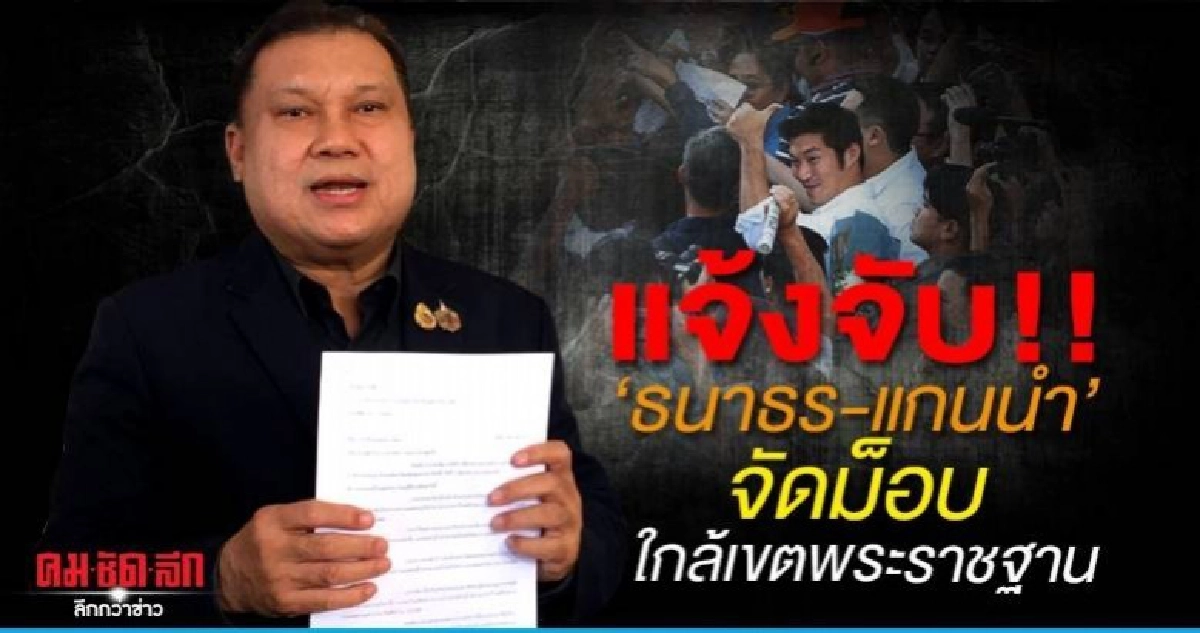 แจ้งจับ "ธนาธร-แกนนำ" จัดแฟลชม็อบ ใกล้เขตพระราชฐาน