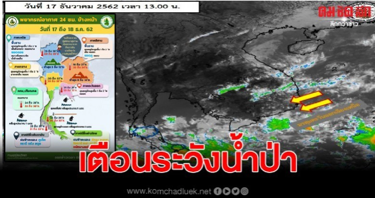 อุตุเตือน 6 จังหวัดใต้ รับมือฝนตกหนัก พร้อมน้ำป่าไหลหลาก อุตุเตือน 6 จังหวัดใต้ รับมือฝนตกหนัก พร้อมน้ำป่าไหลหลาก