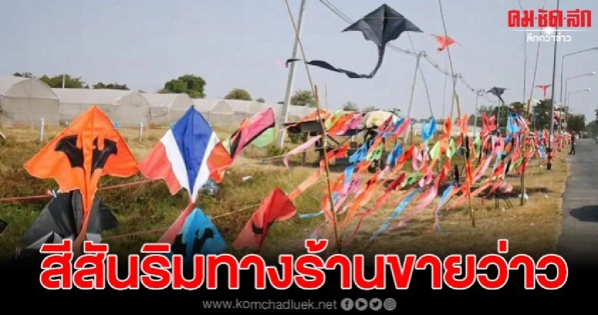 พ่อค้าแม่ค้าต่างแห่นำว่าวหลากแบบหลายสีสันออกมาตั้งแผงริมถนน พ่อค้าแม่ค้าต่างแห่นำว่าวหลากแบบหลายสีสันออกมาตั้งแผงริมถนน